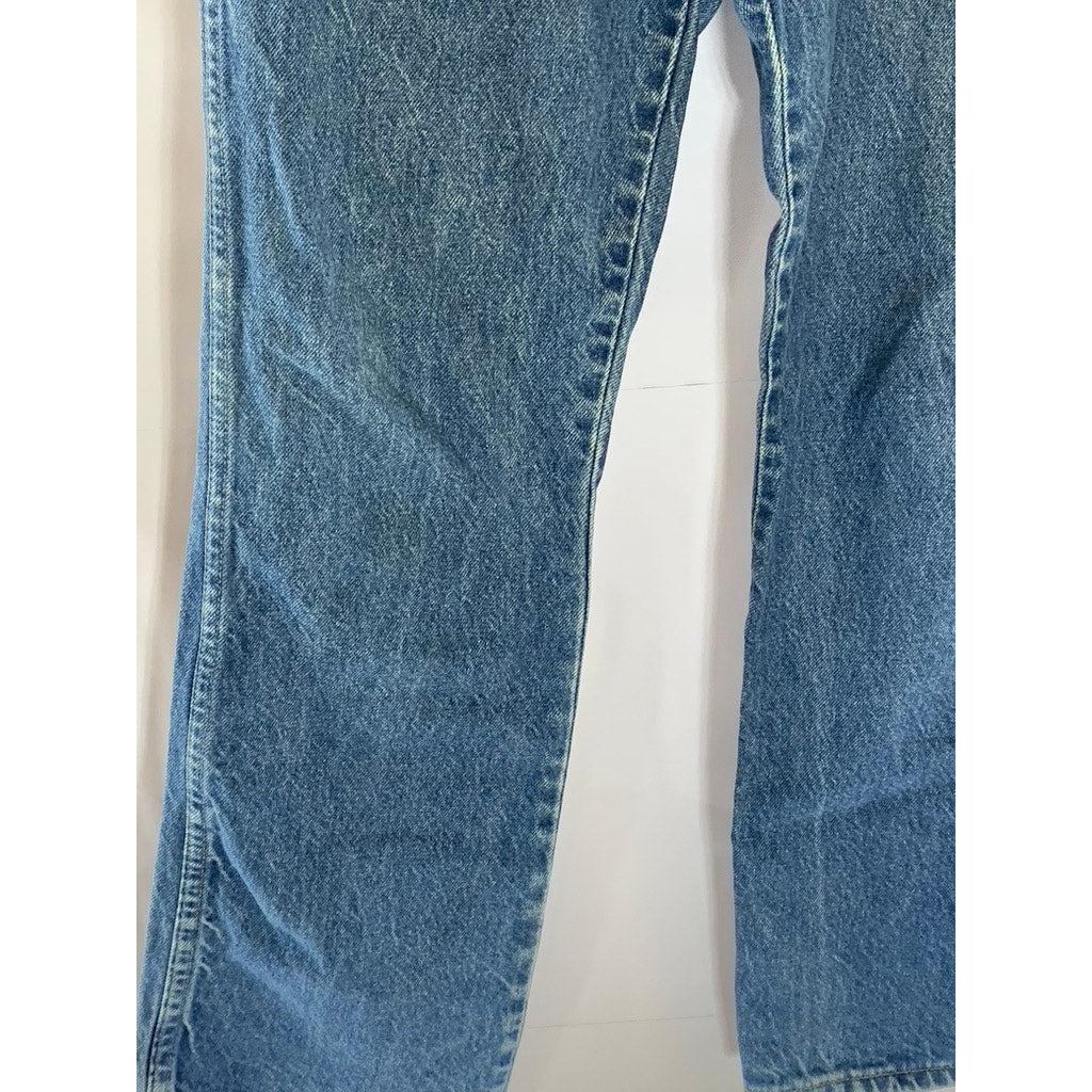 RUSTLER Men's Vintage Blue Denim Four-Pocket Bootcut Jeans SZ 31X32