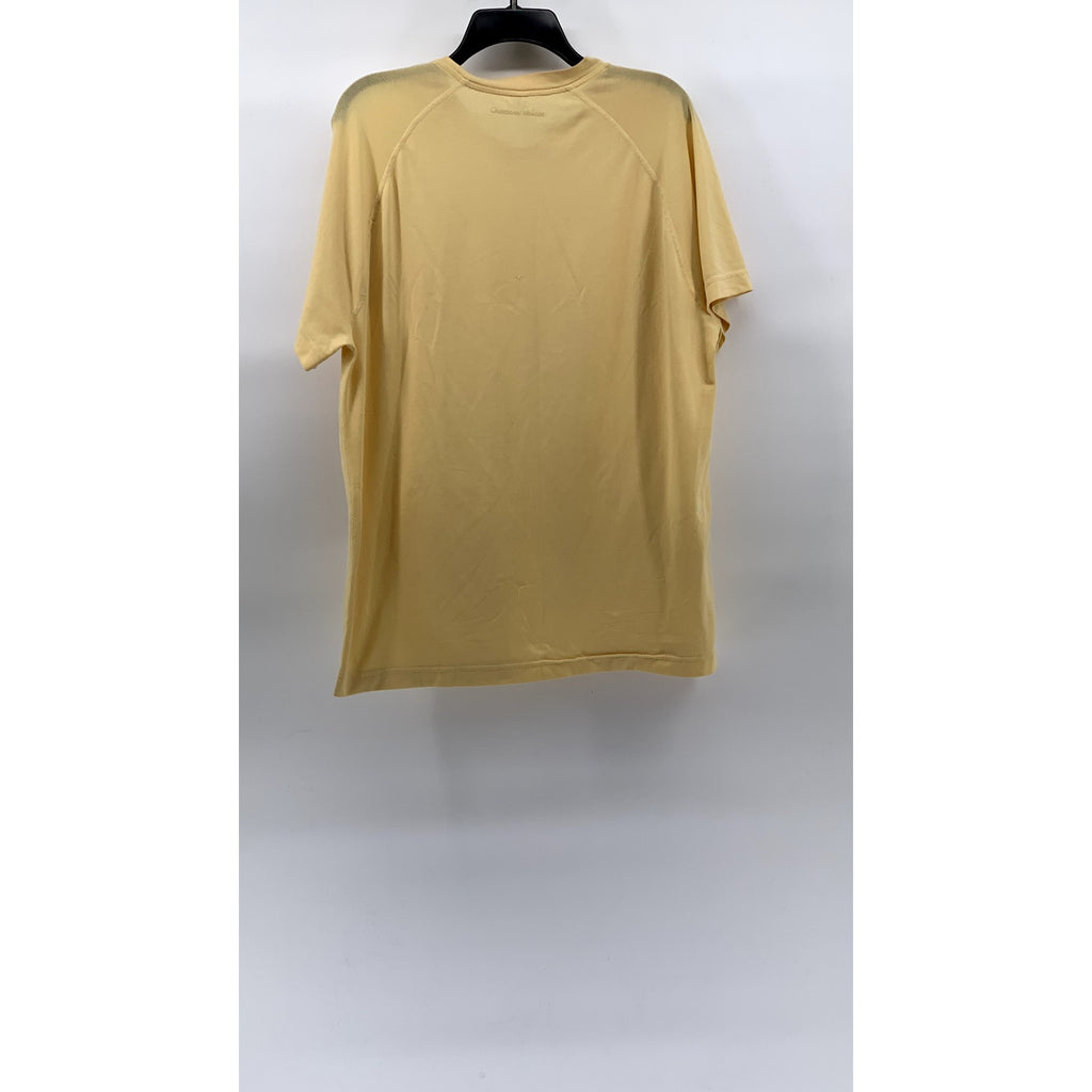 OUTDOOR VOICES Men’s Mustard Yellow Textured Crewneck Short Sleeve T-Shirt SZ L