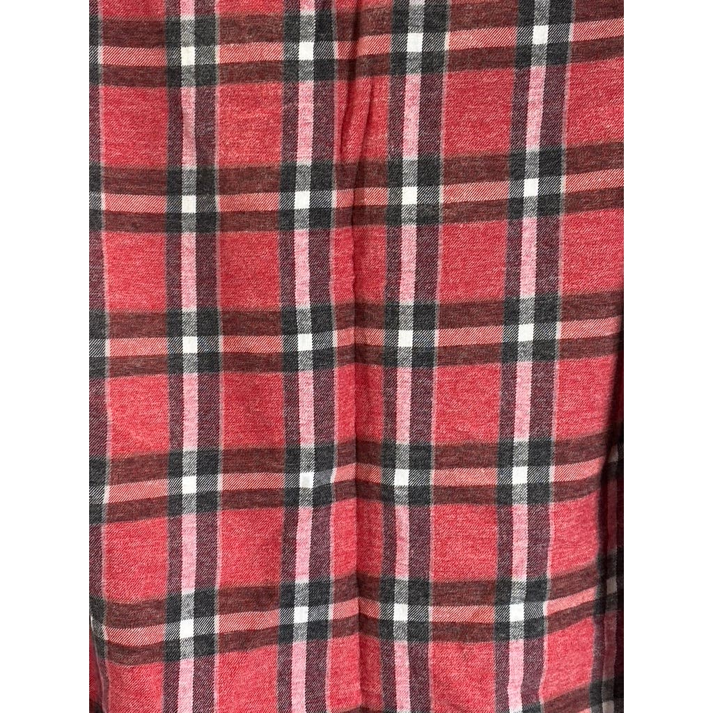 LUCKY BRAND Men's Red Plaid Humboldt Workwear Button-Up Long Sleeve  Shirt SZ L