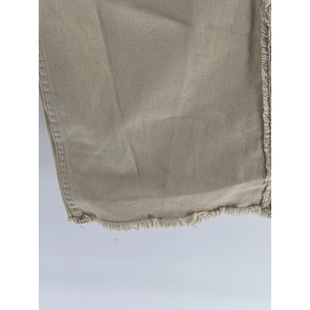 RAGGED JEANS Women's Lilac-Beige Two-Tone Straight-Leg Frayed Jean SZ 30