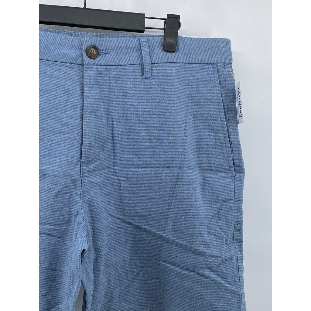 OLD NAVY Men's Blue Harvest Red 8" Rotation Linen-Blend Slim Chino Shorts SZ 34