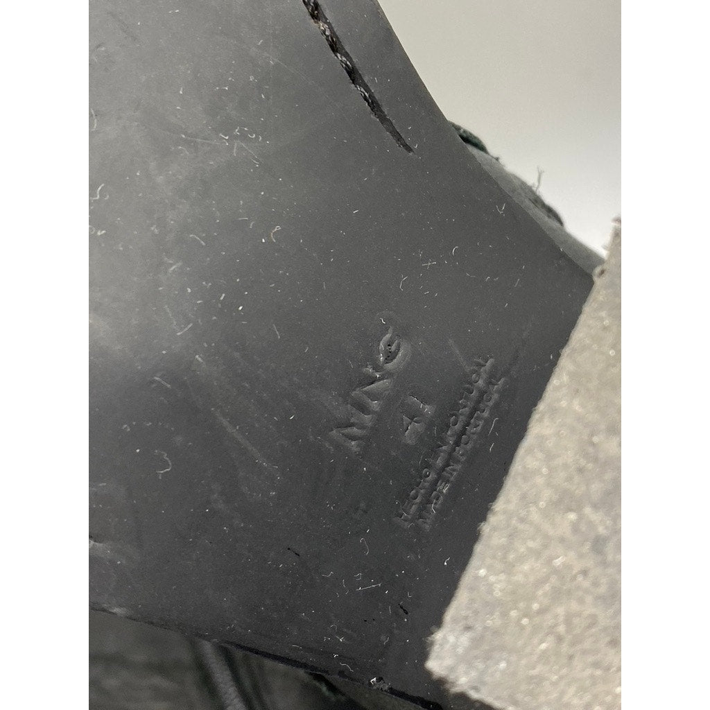 MNG Women's Black Leather Almond Toe Block-Heel Mid-Calf Boots SZ 41(US11)