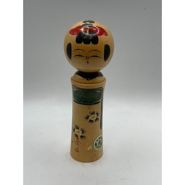 VINTAGE Brown Handmade Japanese Kokeshi Cylinder Doll