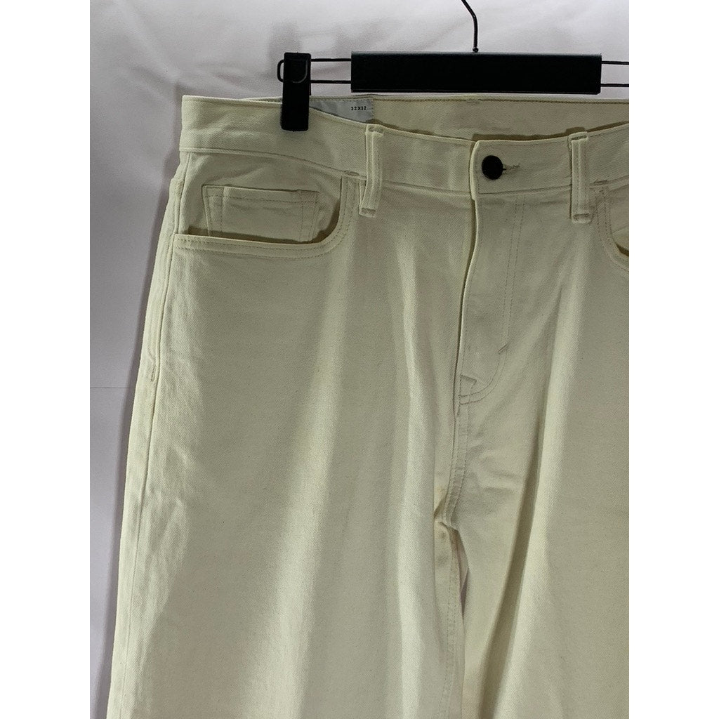 BANANA REPUBLIC Women's Beige Relaxed-Fit Straight-Leg Five Pocket Jean SZ 32X32