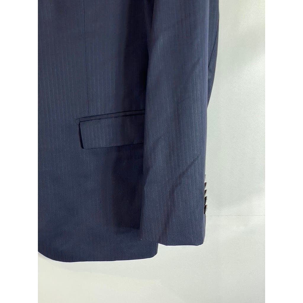 BOSS HUGO BOSS Men's Navy Tailored Wool-Silk Two-Button Suit Jacket SZ 42R