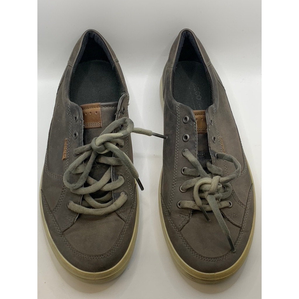 ECCO Men's Gray Faux-Leather Lightweight Sneakers SZ 12