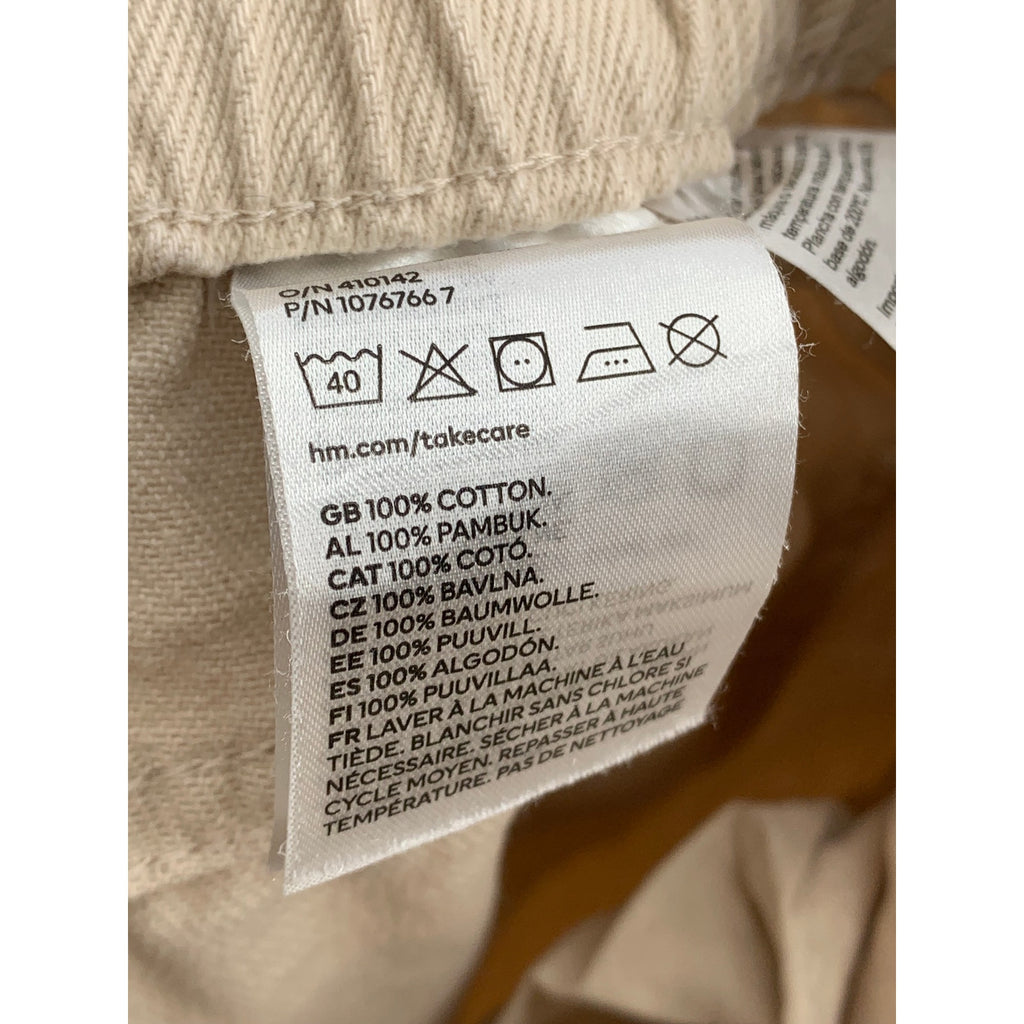 H&M Women's Tan High-Waist Twill Casual Trousers SZ 2