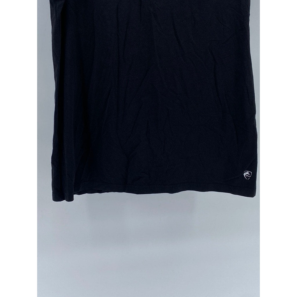 ALPHALETE Men's Black Solid Crewneck Short Sleeve Casual T-Shirt SZ M