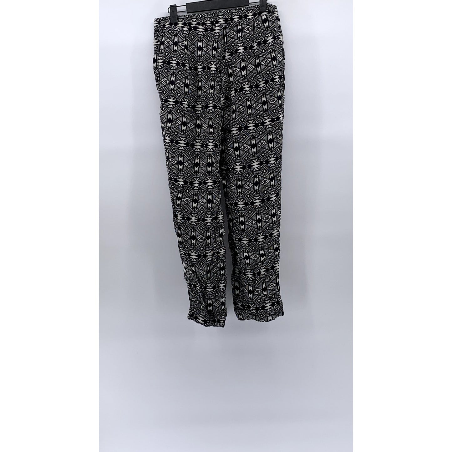 DIVIDED By H&M Women's Black-White Printed Slim-Leg Relaxed Fit Pants SZ 6