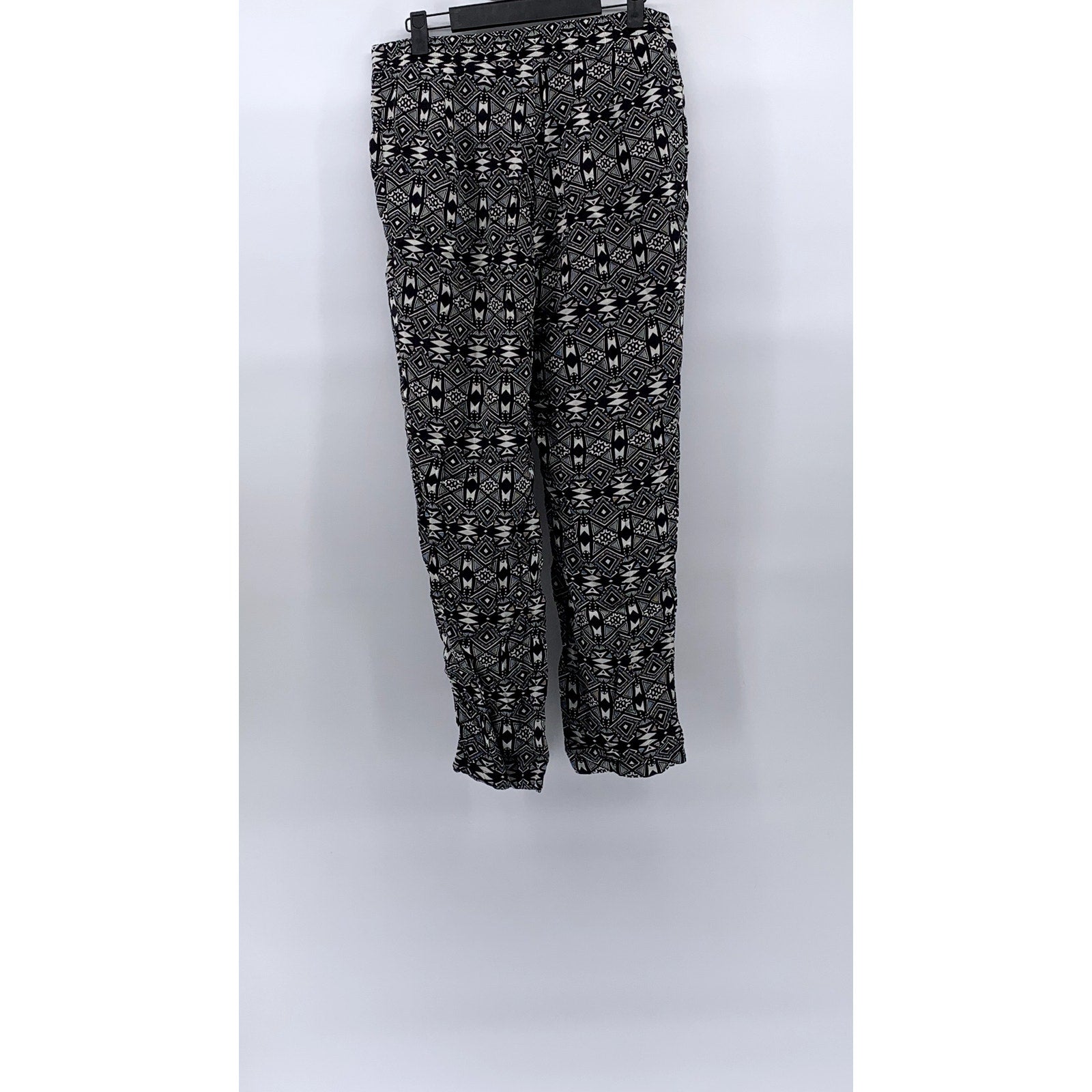 DIVIDED By H&M Women's Black-White Printed Slim-Leg Relaxed Fit Pants SZ 6