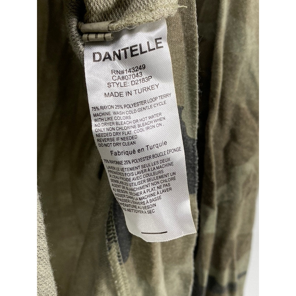 DANTELLE Womens Open Slit Long Sleeve Camo Top Sz 1x