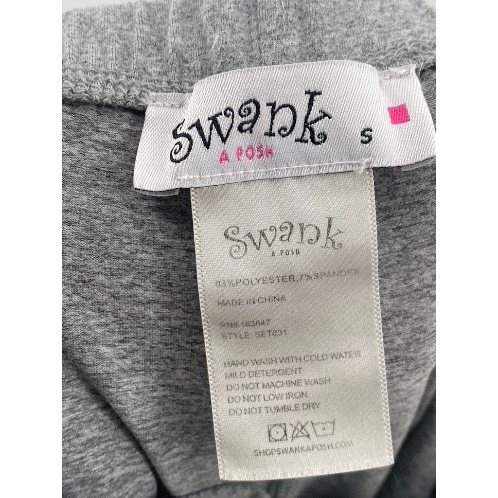 SWANK A POSH Women's Light Gray Pull-On Casual Pocketless Ankle Leggings SZ S