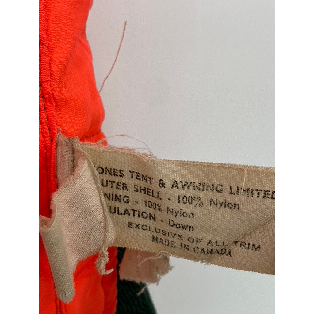 UNBRANDED Men's Forest Green-Orange Reversible Zip-Up Puffer Vest SZ S