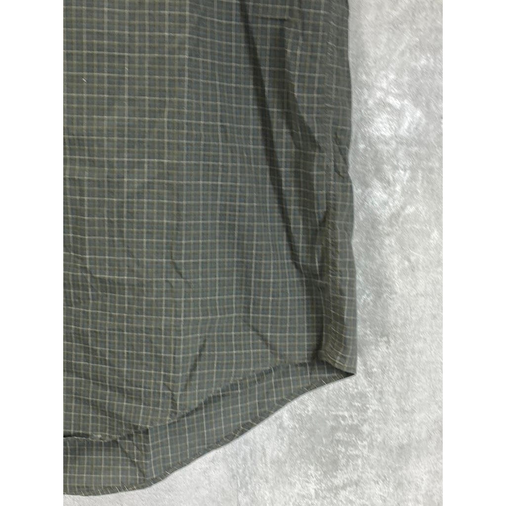 BROOKS BROTHERS Men's Olive Green Button-Up Short Sleeve Shirt SZ M