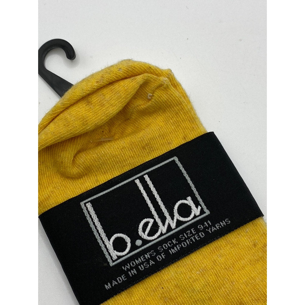 B.ELLA Women's Yellow Knit Cotton-Blend Solid Fifi Ankle Socks SZ OS