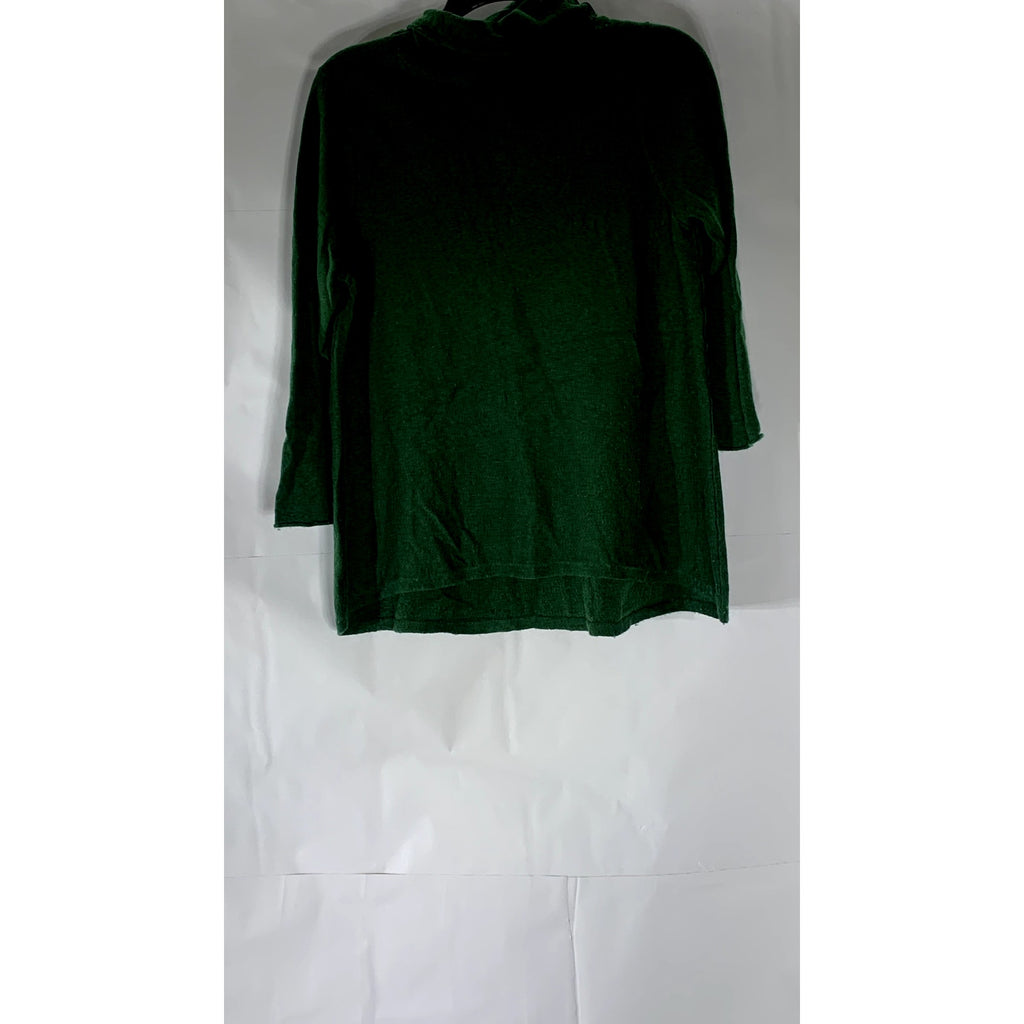 UNBRANDED Women’s Dark Green Tencell-Merino Wool Turtleneck Pullover Sweater SZM