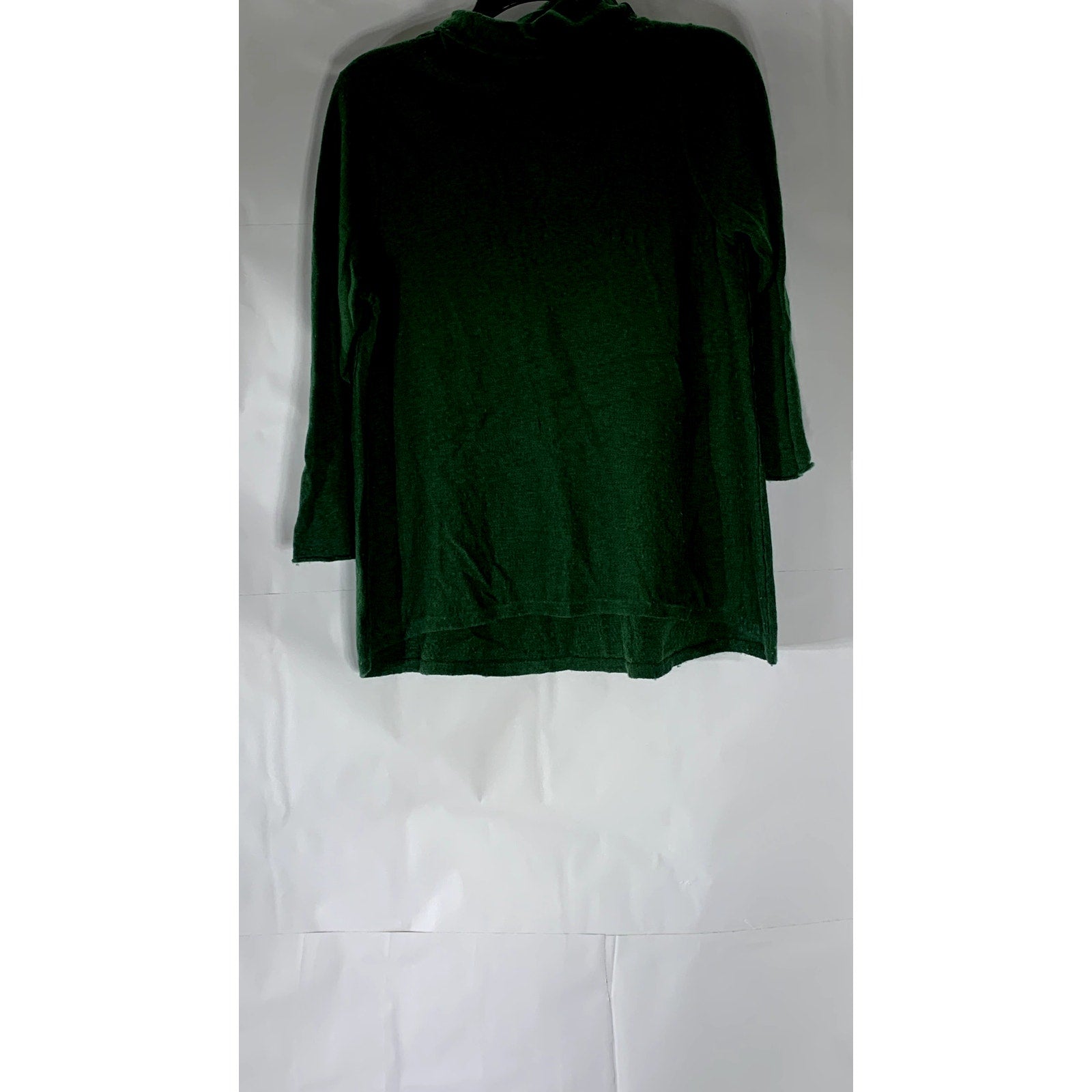 UNBRANDED Women’s Dark Green Tencell-Merino Wool Turtleneck Pullover Sweater SZM