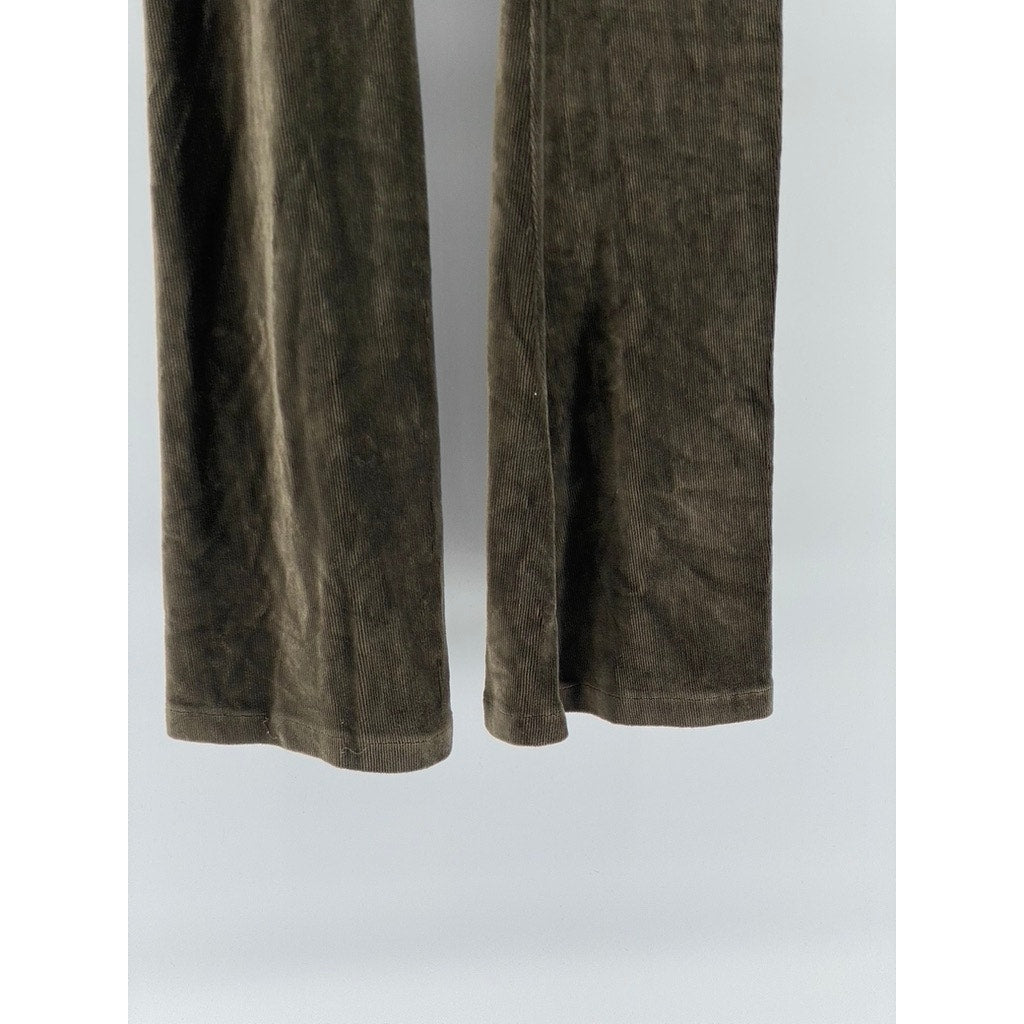 EVENUEL Women's Brown Corduroy Pull-On Wide-Leg Pocketless Pants SZ 14/15