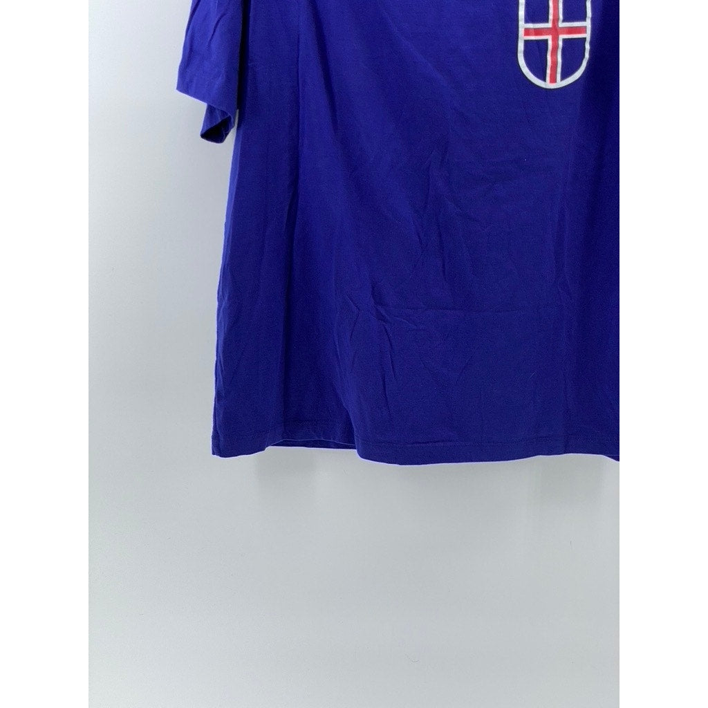 SHOP ICELANDIC Women's Royal Blue Crewneck Short Sleeve Active T-Shirt SZ XL