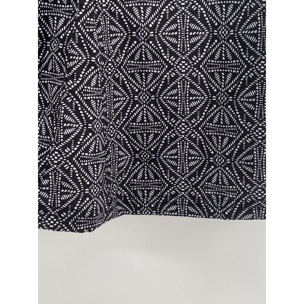 RIP SKIRT HAWAII Women's Black Pearl Batik Print A-Line Wrap Mini Skirt SZ M
