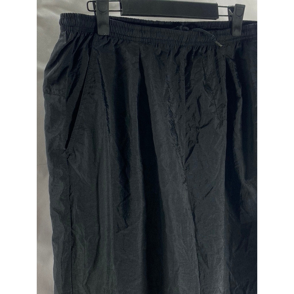 NIKE Men's Vintage Black Solid Nylon Zipper-Hem Outdoor Jogger Pull-On Pant SZ L