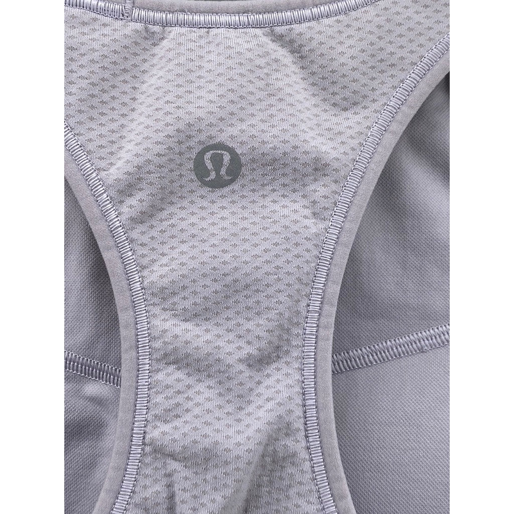 LULULEMON Women's Light Gray Crewneck Racerback Pullover Padded Sports Bra SZ XS