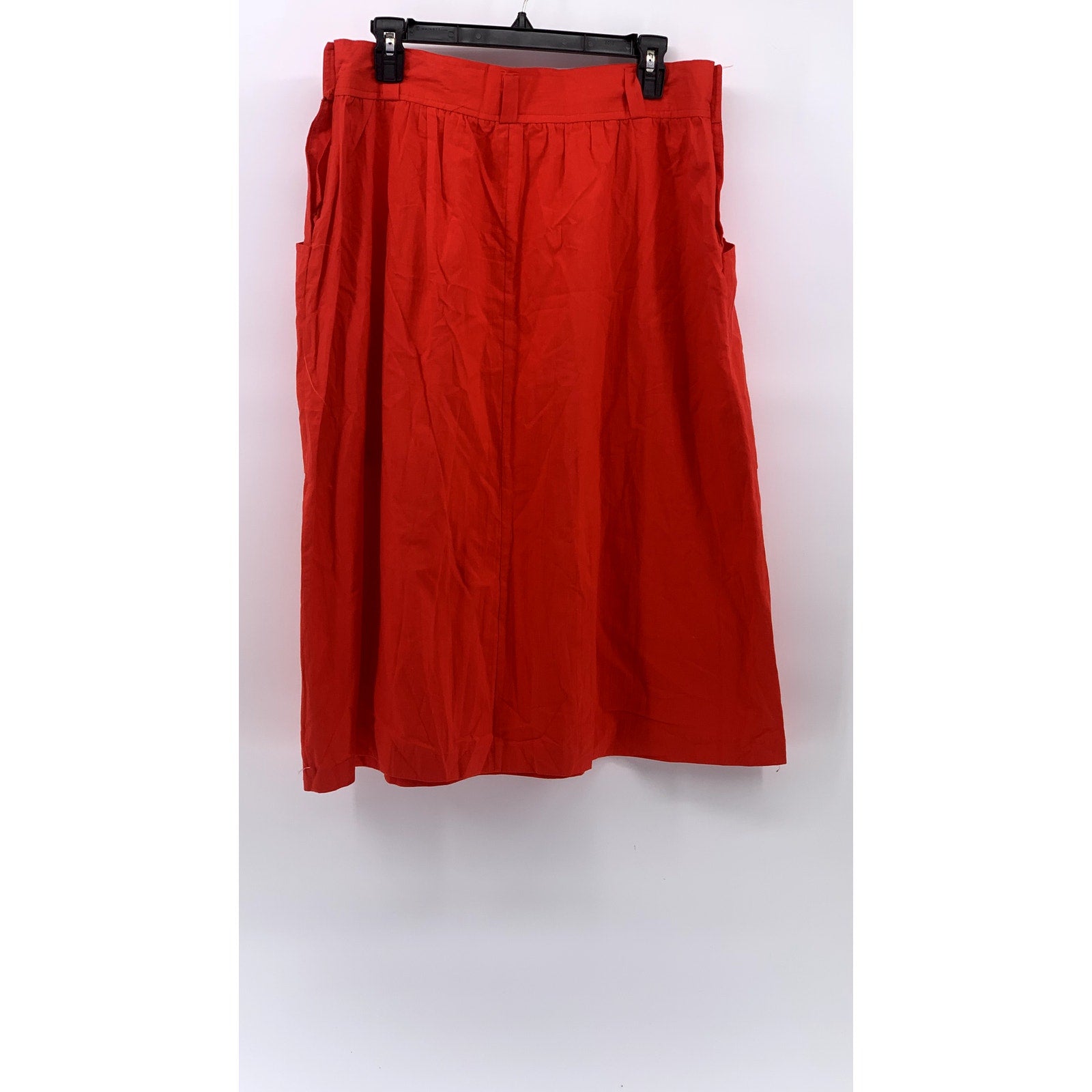 ADAM YVES Women's Vintage Red Side-Closure A-Line Midi Skirt SZ 16