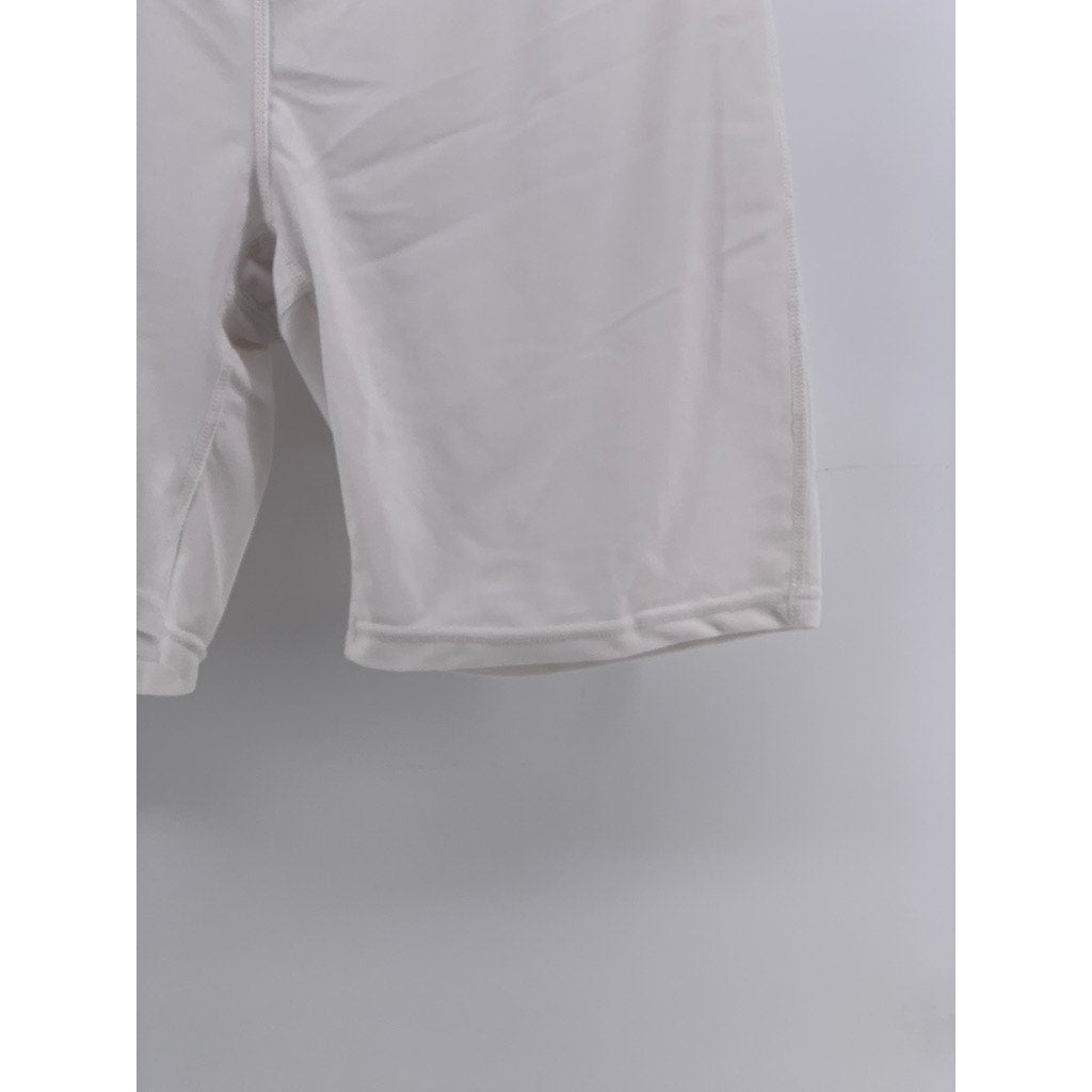 SHEIN Women's White Solid Pull-On High-Rise Active Biker Shorts SZ M