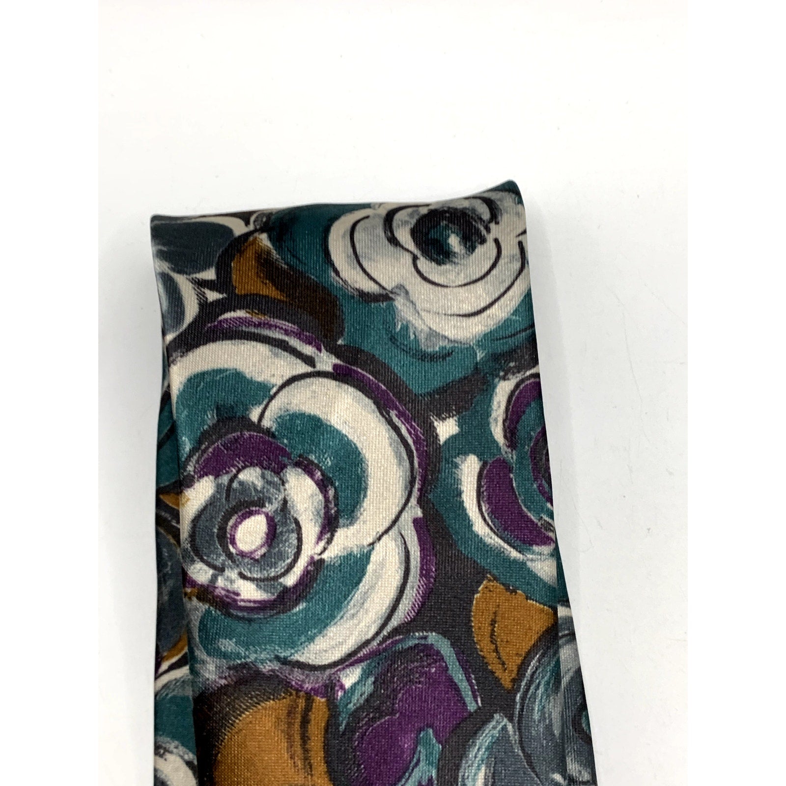 HAGGAR Men's Vintage 90's Floral Paint Abstract USA Tie