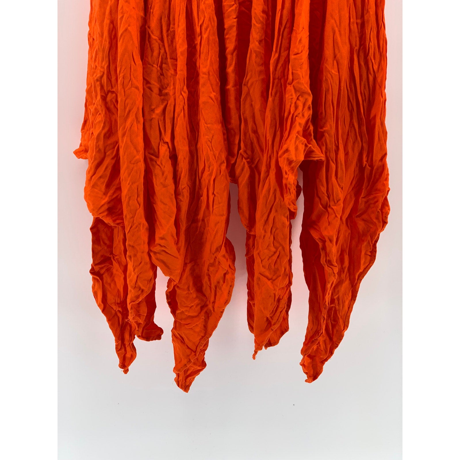 ECOTE Women's Orange Y2K Strapless Handkerchief Hem Smocked Midi Dress SZ M