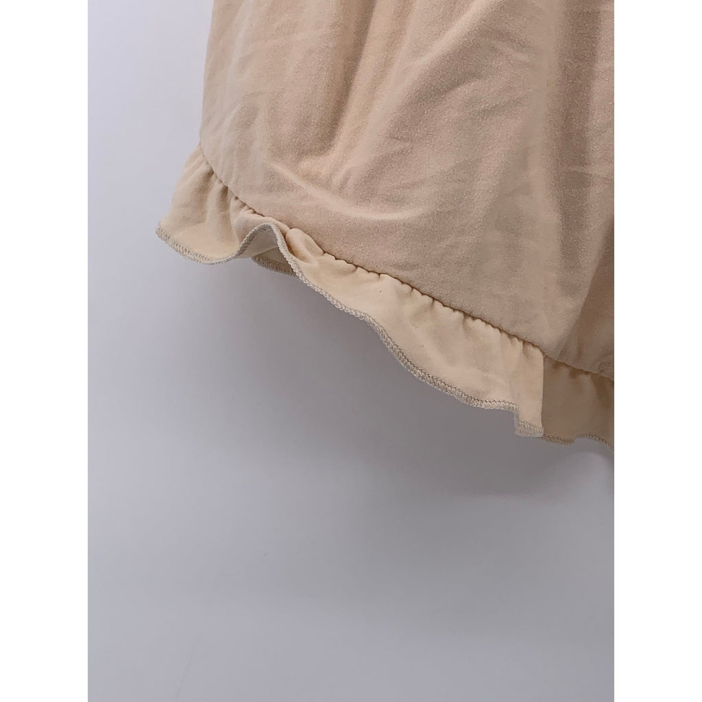 FASHION NOVA Women's Beige Ruffle-Hem Drawstring Relaxed-Fit Pajama Shorts SZ M