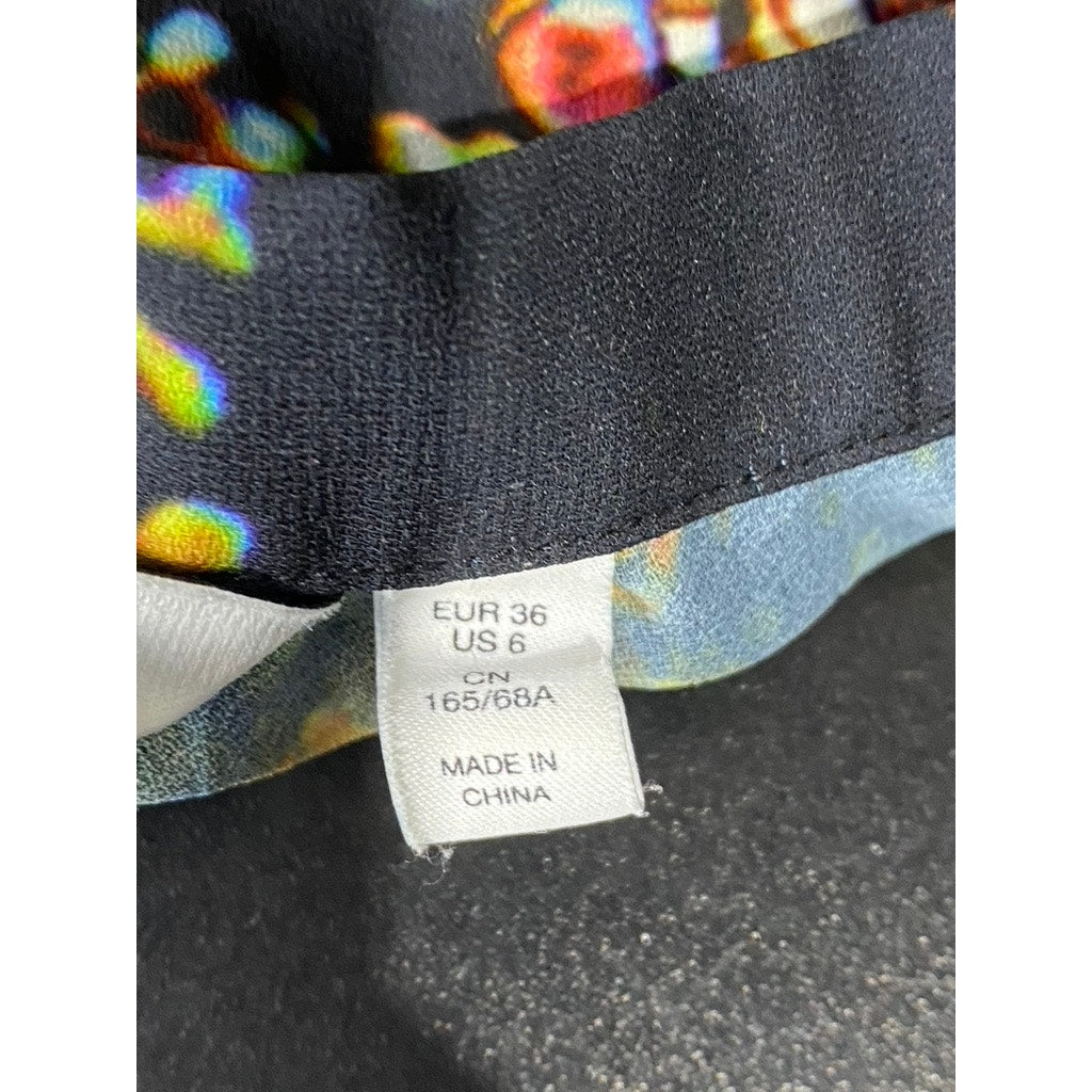 STOCKHOLM ATELIER & OTHER STORIES Women's Black Floral Midi Skirt SZ 6