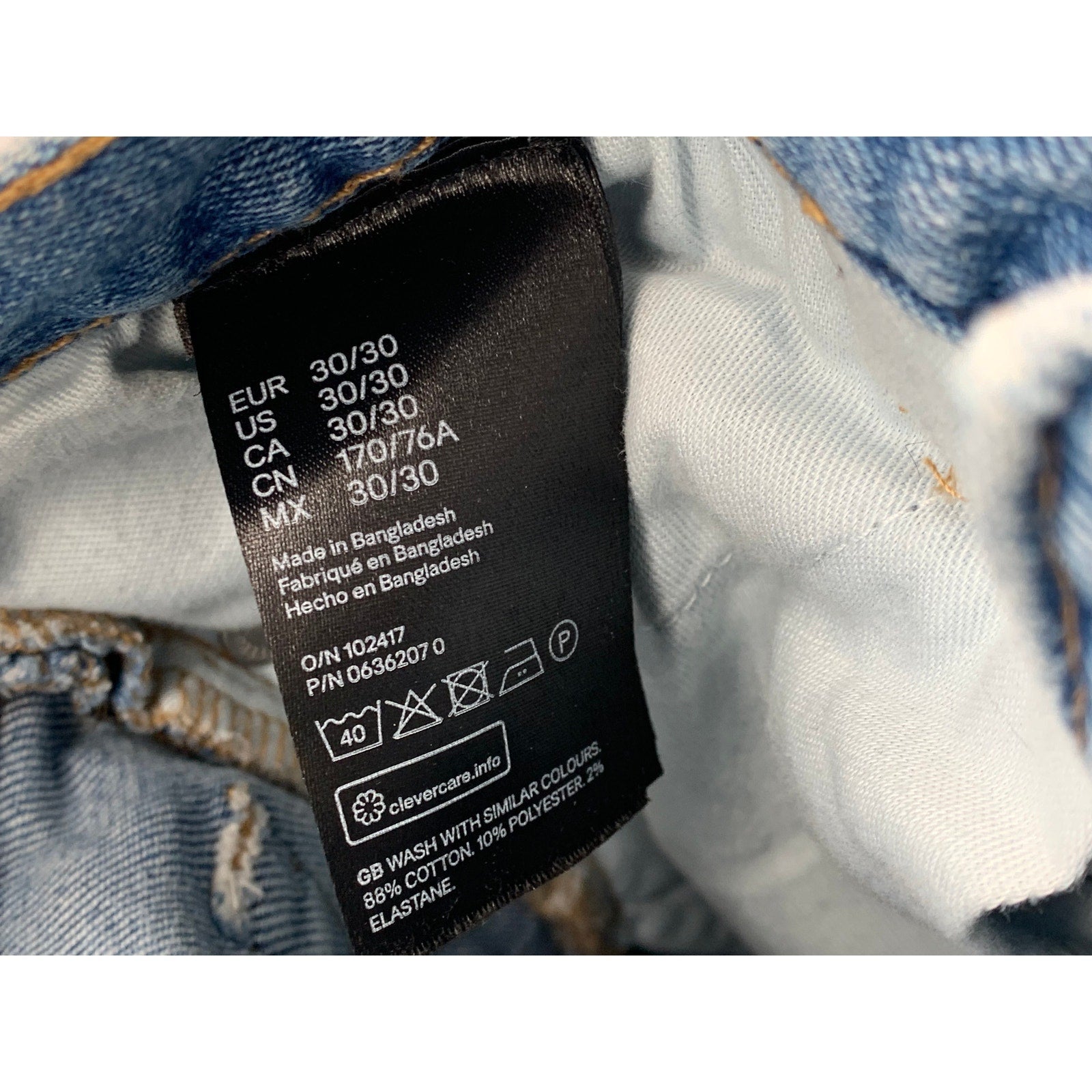 & DENIM Men's Light Blue Wash Slim Five-Pocket Jeans SZ 30X30