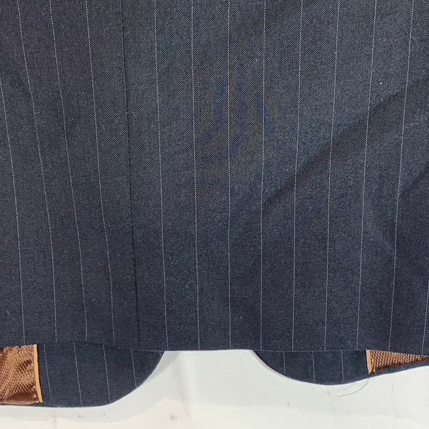 CARAVELLI Men's Black Pinstripe Three-Button Suit Jacket SZ 44S