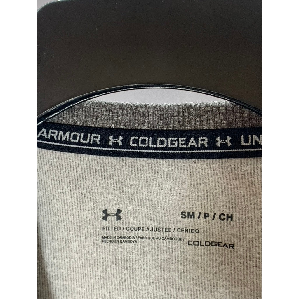 UUNDER ARMOUR Men's Charcoal Light Heather ColdGear Fitted Crewneck T-Shirt SZ S