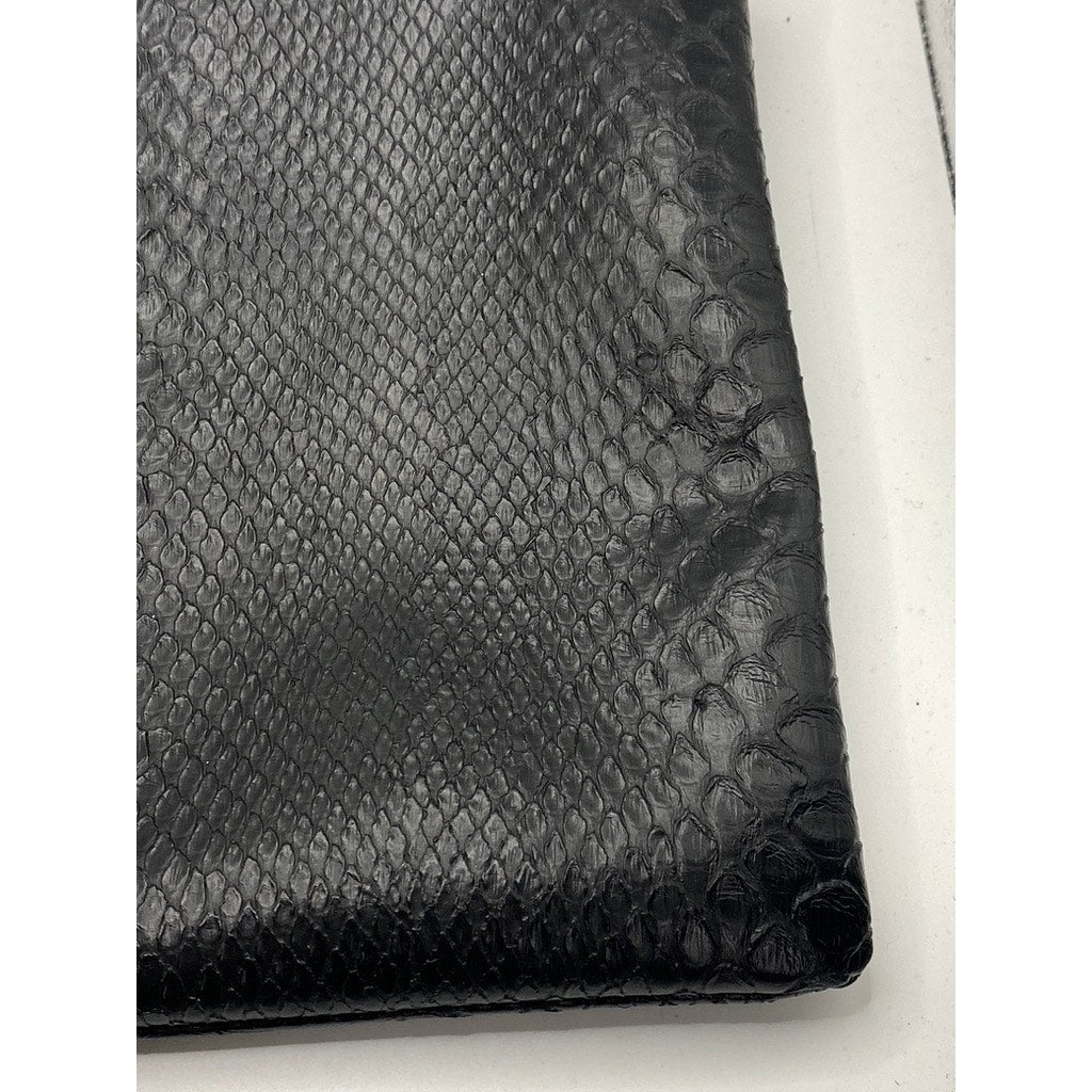 MARC BY MARC JACOBS Women’s Black Leather Snake-Skin Zipper Clutch SZ OS
