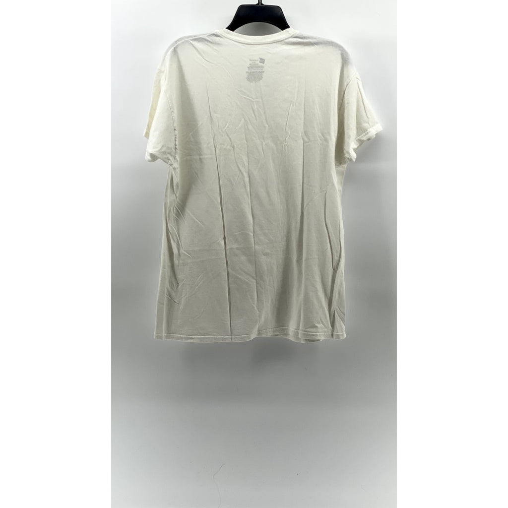 HANES Men's White V-Neck Short Sleeve Casual Underlayer T-Shirt SZ M