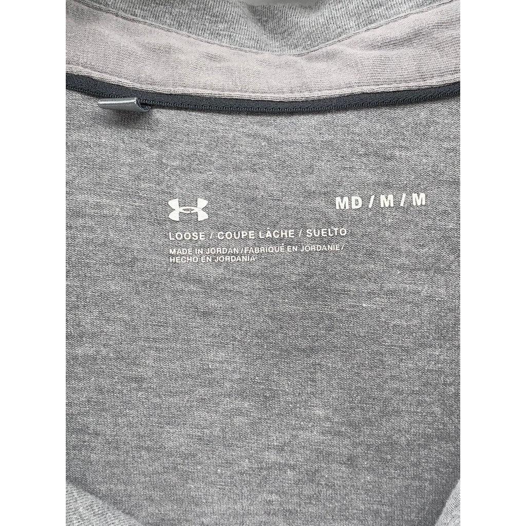 UNDER ARMOUR Men's Gray Notre Dame Short Sleeve Polo SZ M