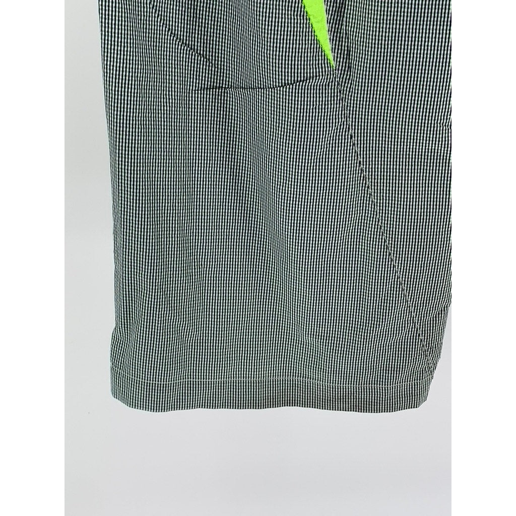 FMADM Women's Green Rectangle Print Pull-On Relaxed Fit Straight Leg Pants SZ XL