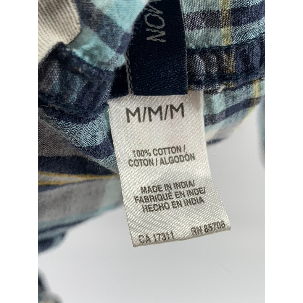 BUFFALO DAVID BITTON Men's Blue Plaid Button-Up Long Sleeve Cotton Shirt SZ M