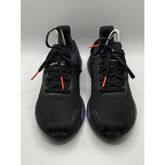 ADIDAS Men's Black-Purple Mesh Solar Boost 19 Lace-Up Running Sneakers SZ 7.5
