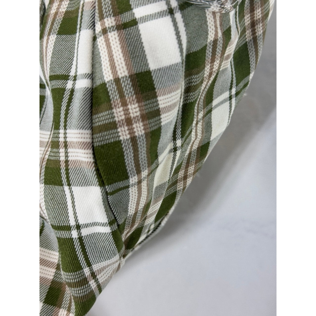 BLASHE Women's Green/Cream Plaid Tie-Knot Backless Halter Crop Top SZ L