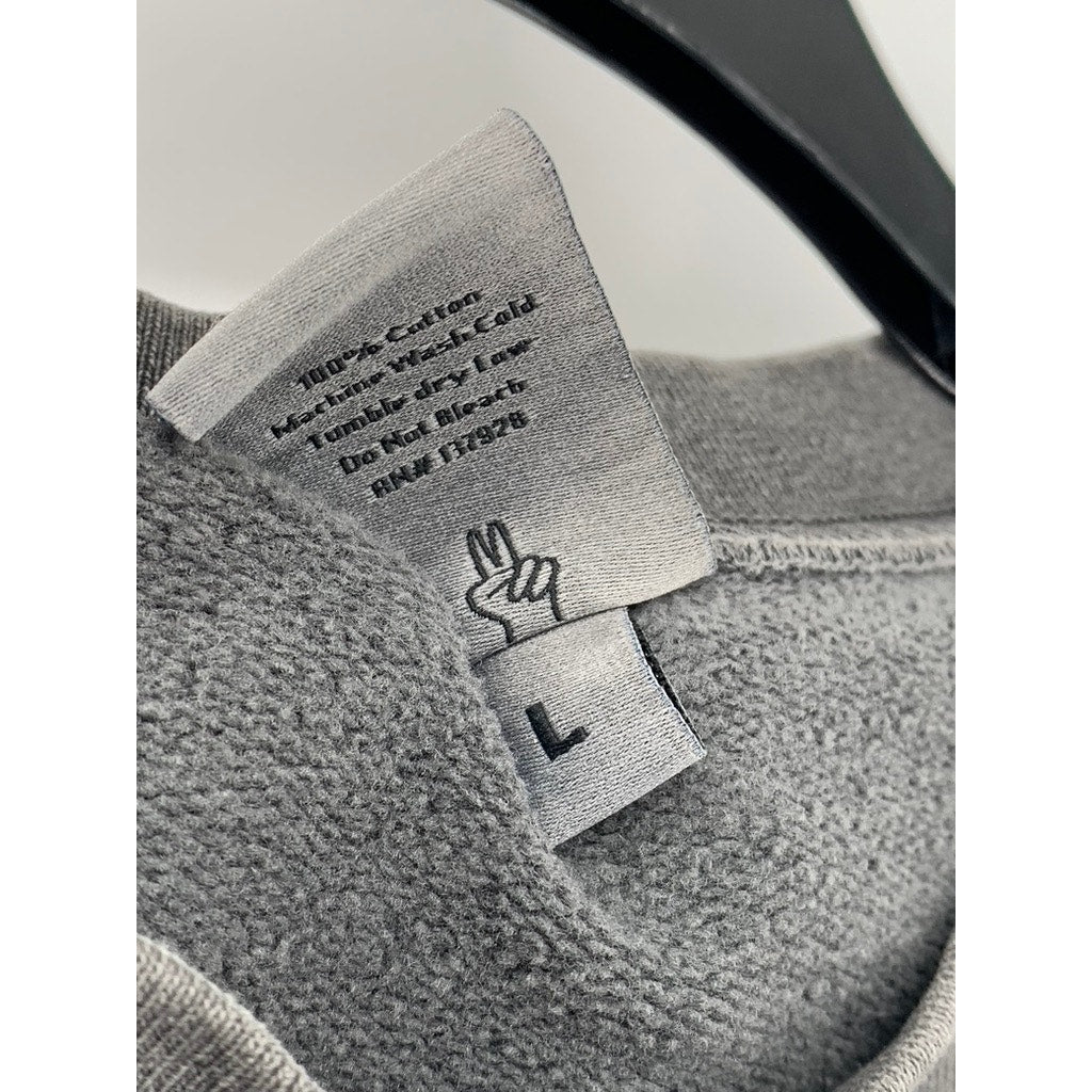 ONLY NY Men's Charcoal Gray Long Sleeve Cotton T-Shirt SZ L