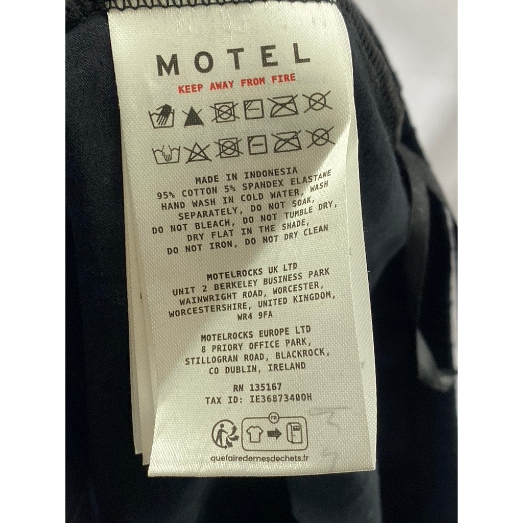MOTEL Women's Black Solid Nidya Jersey Knit Mini A-line Pull-On Skirt SZ M