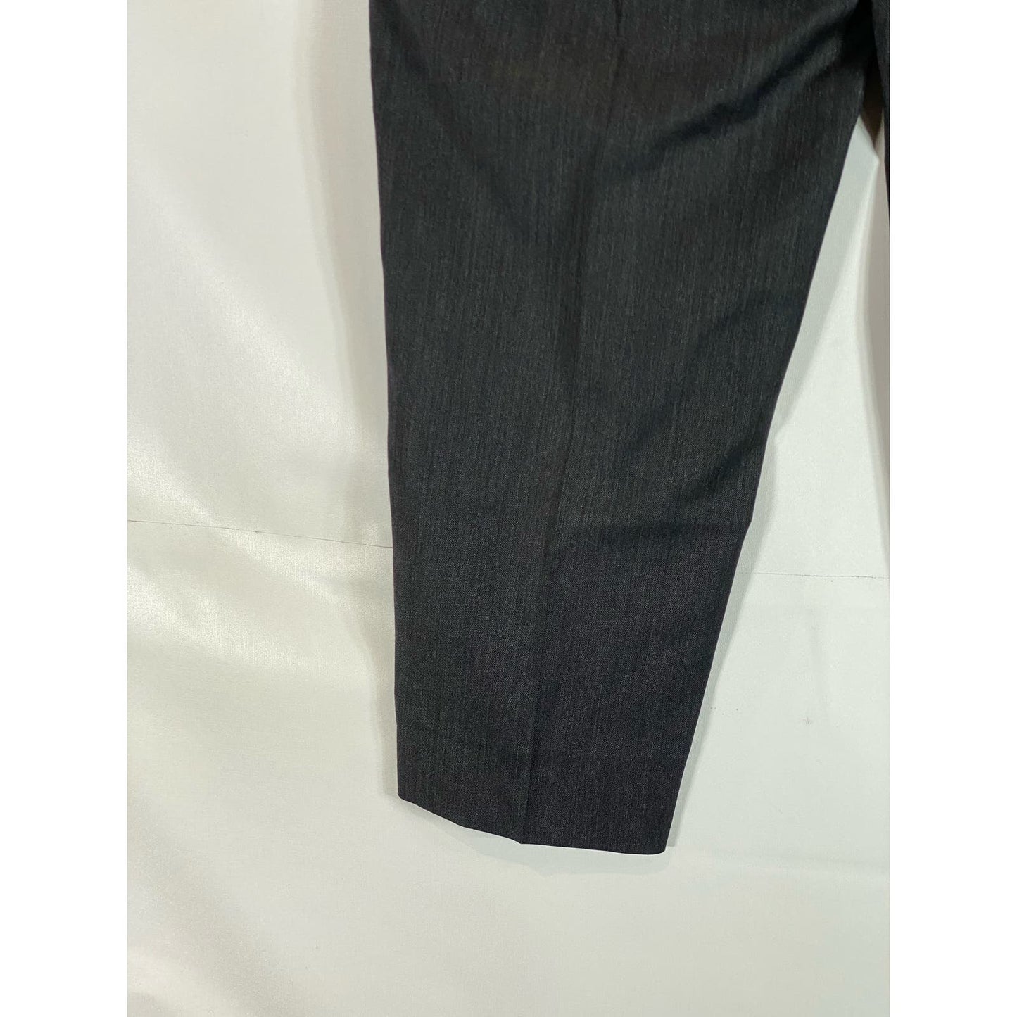 EGARA Men's Charcoal Birdseye Super 120s Wool Flat Front Dress Pants SZ 32