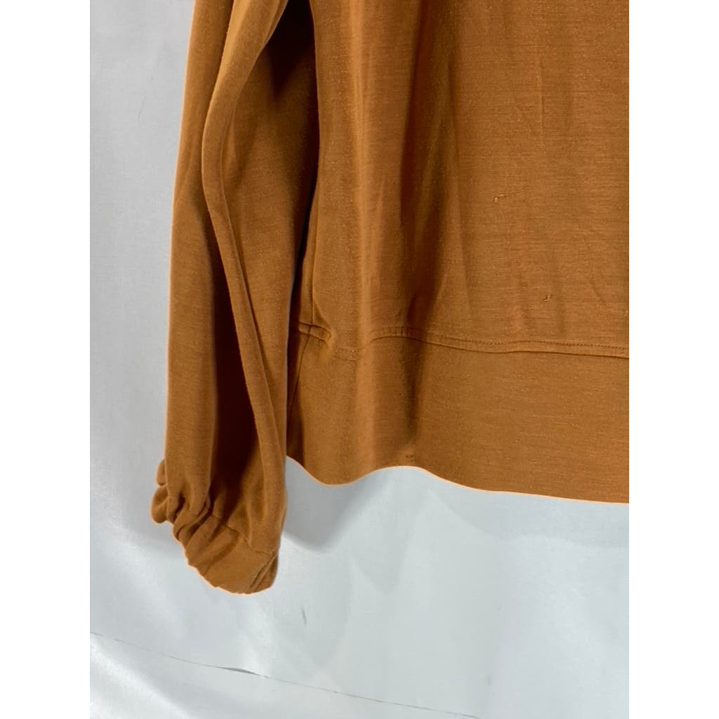 M  MAGASCHONI Women's Rust Crewneck Elastic Long Sleeve Pullover Sweatshirt SZ S