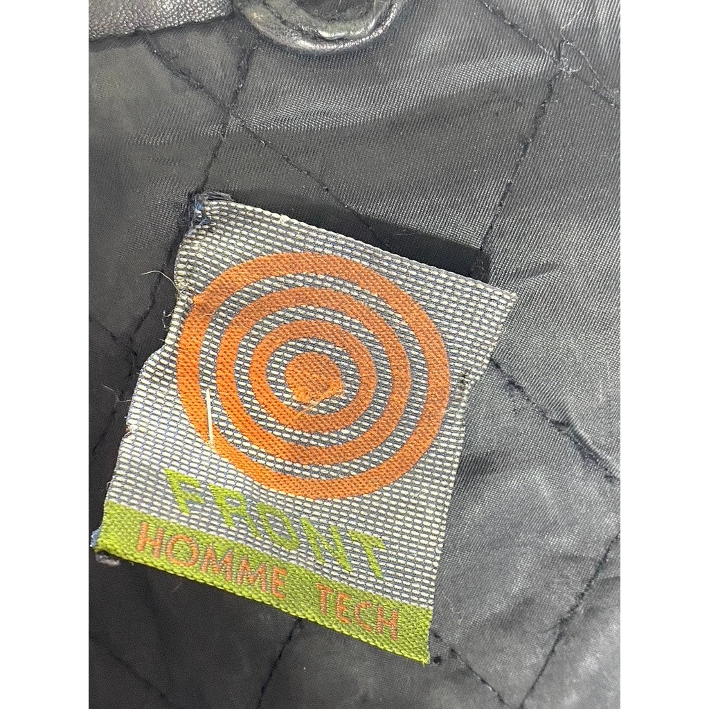 VINTAGE Men's Black Leather Zip-Up jacket SZ S