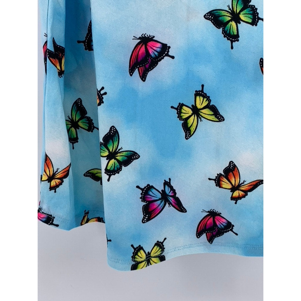 NO BOUNDARIES Girls' Light Blue Butterfly Print Tank Top SZ L(11-13)