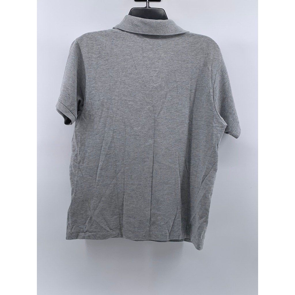 LACOSTE Men's Light Gray Classic-Fit Short Sleeve Polo Shirt SZ M