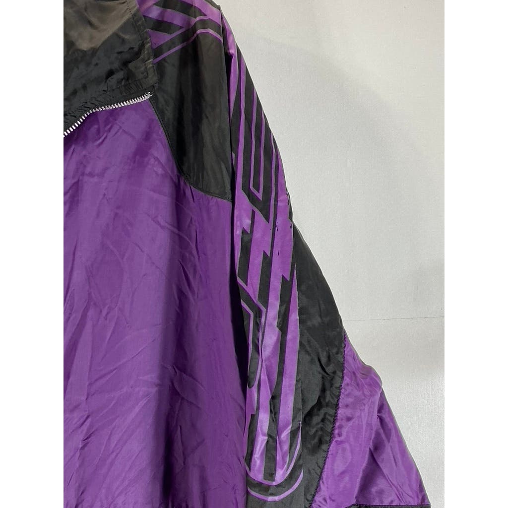 FILLING PIECES Men's Black/Purple Colorblock Zip-Up Lightweight Jacket SZ M